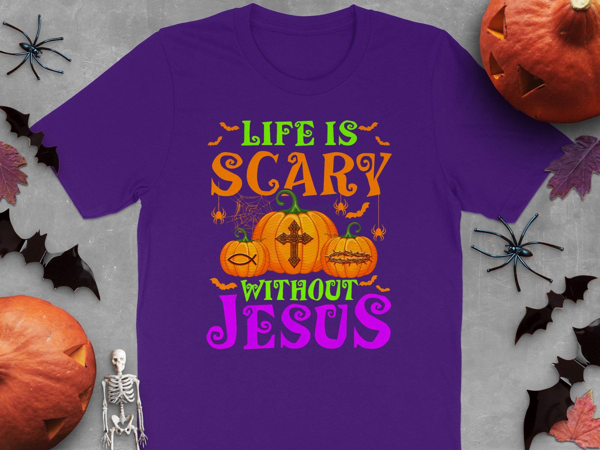 Life Is Scary Without Jesus Christian Halloween T-Shirt