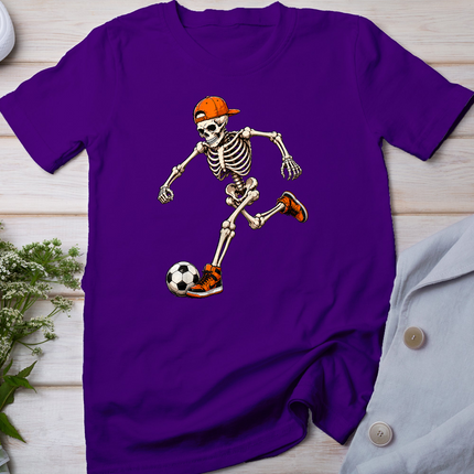 Funny Skeleton Playing Soccer Halloween Men Boys Kids T-Shirt
