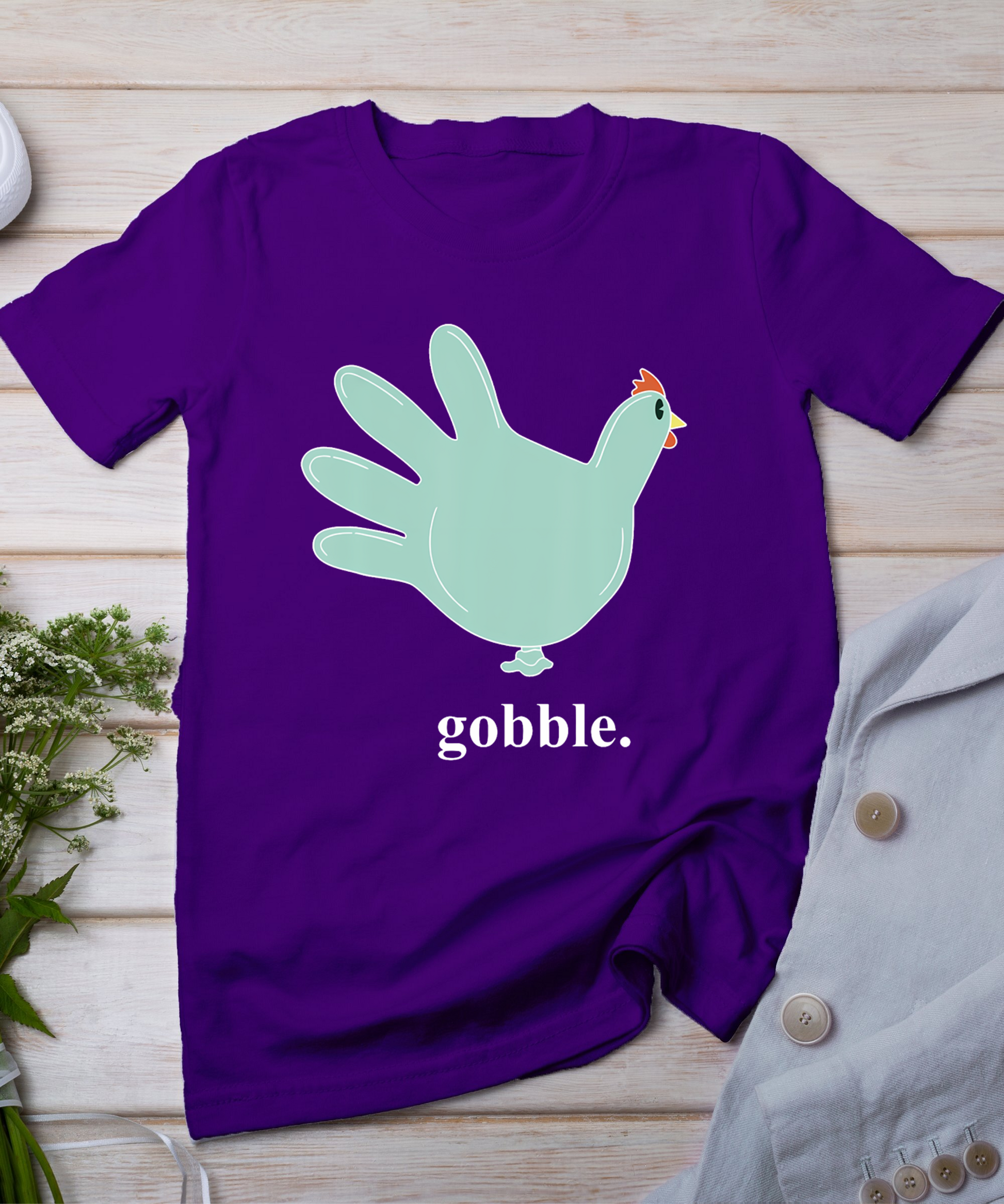 Turkey Glove Gobble Thanksgiving Thankful Nurse T-Shirt