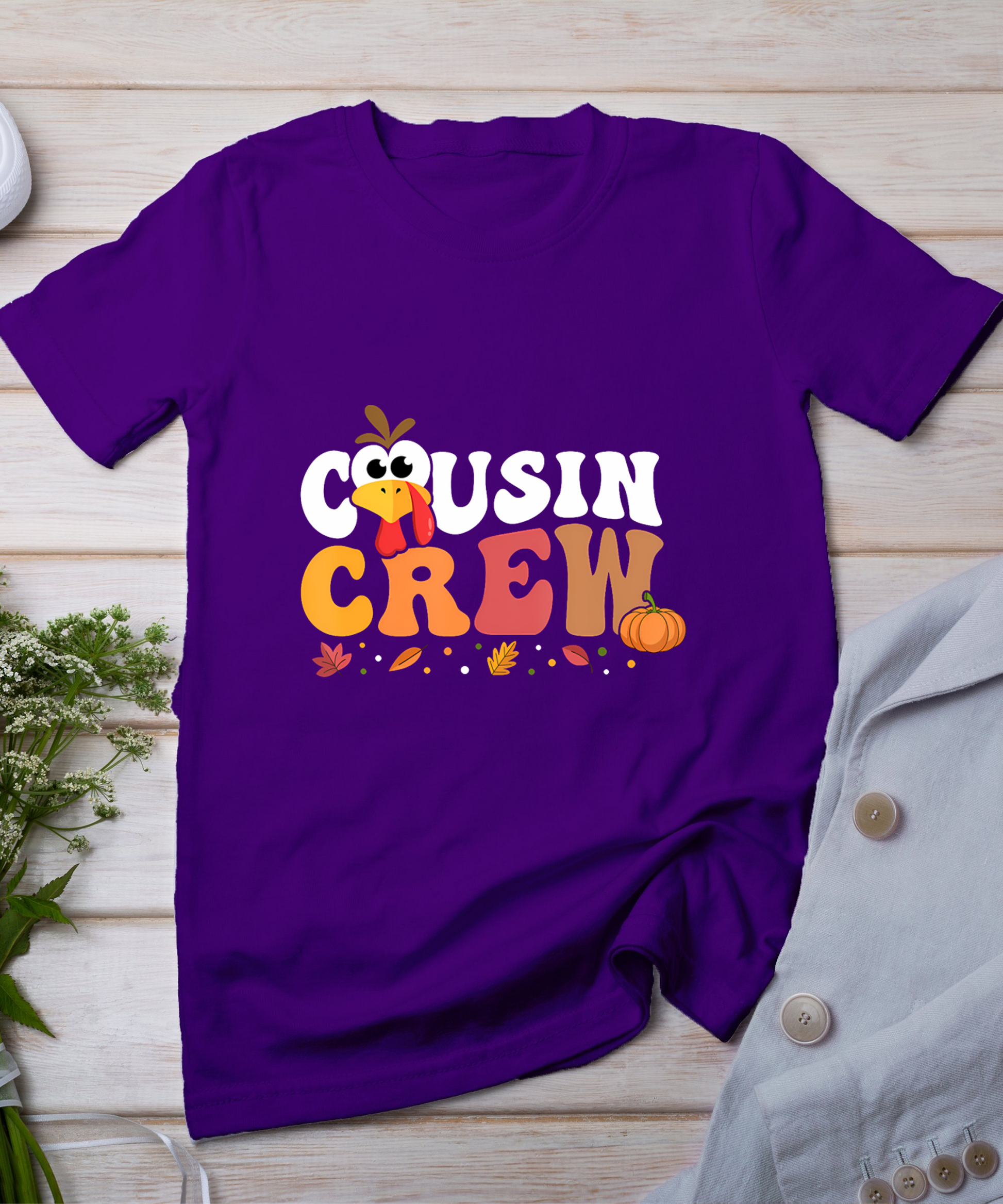 Cousin Crew Thanksgiving Family Matching Turkey Day Fall T-Shirt