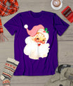 Pink Santa For Girls Christmas Retro Holiday Vintage T-Shirt