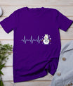 Heartbeat Nurse Snowman Nurse Christmas T-Shirt