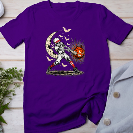 Baseball Skeleton Halloween Men Boys Baseball Halloween T-Shirt