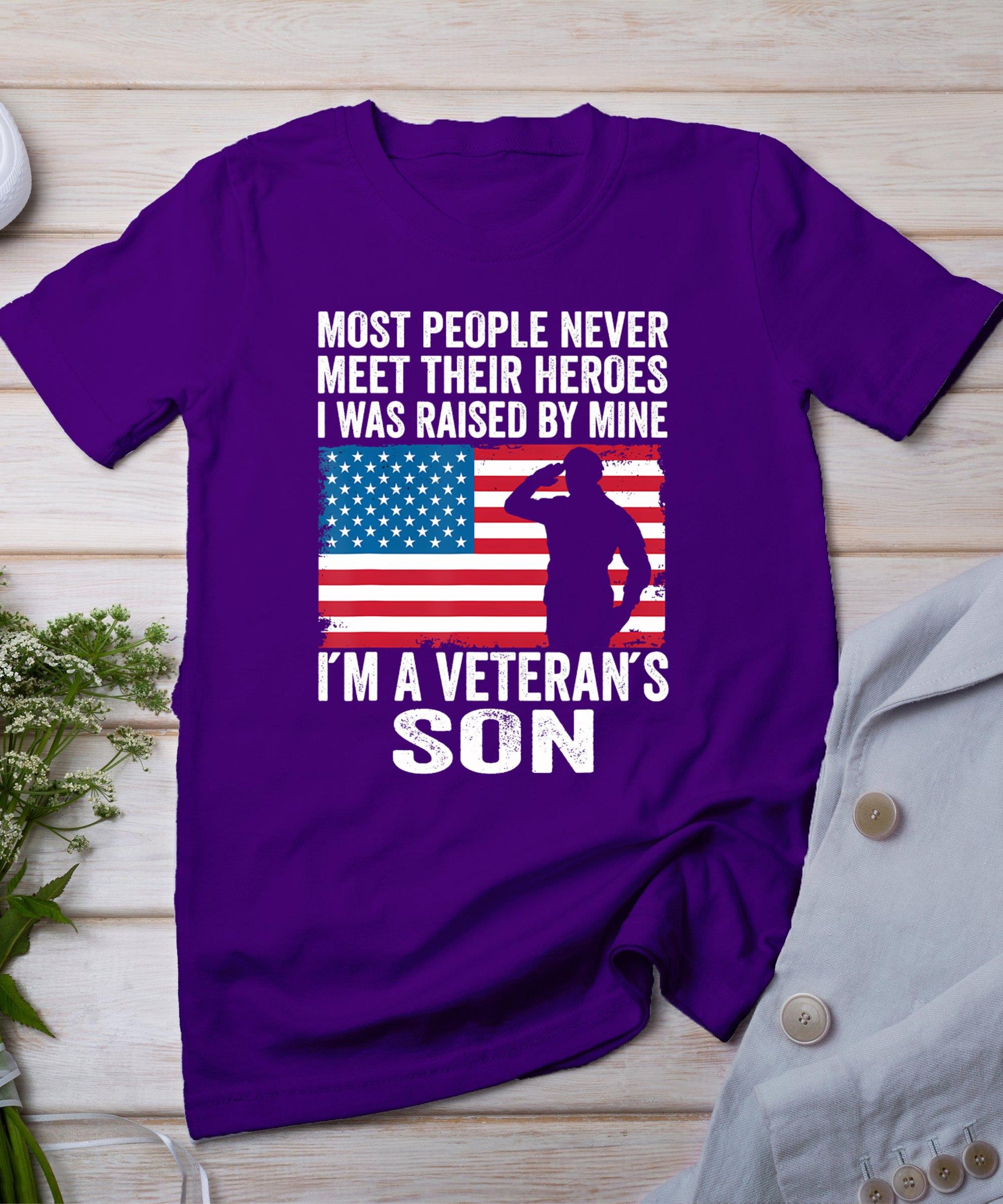 American Proud Veteran Son Veterans Day Memorial Day T-Shirt