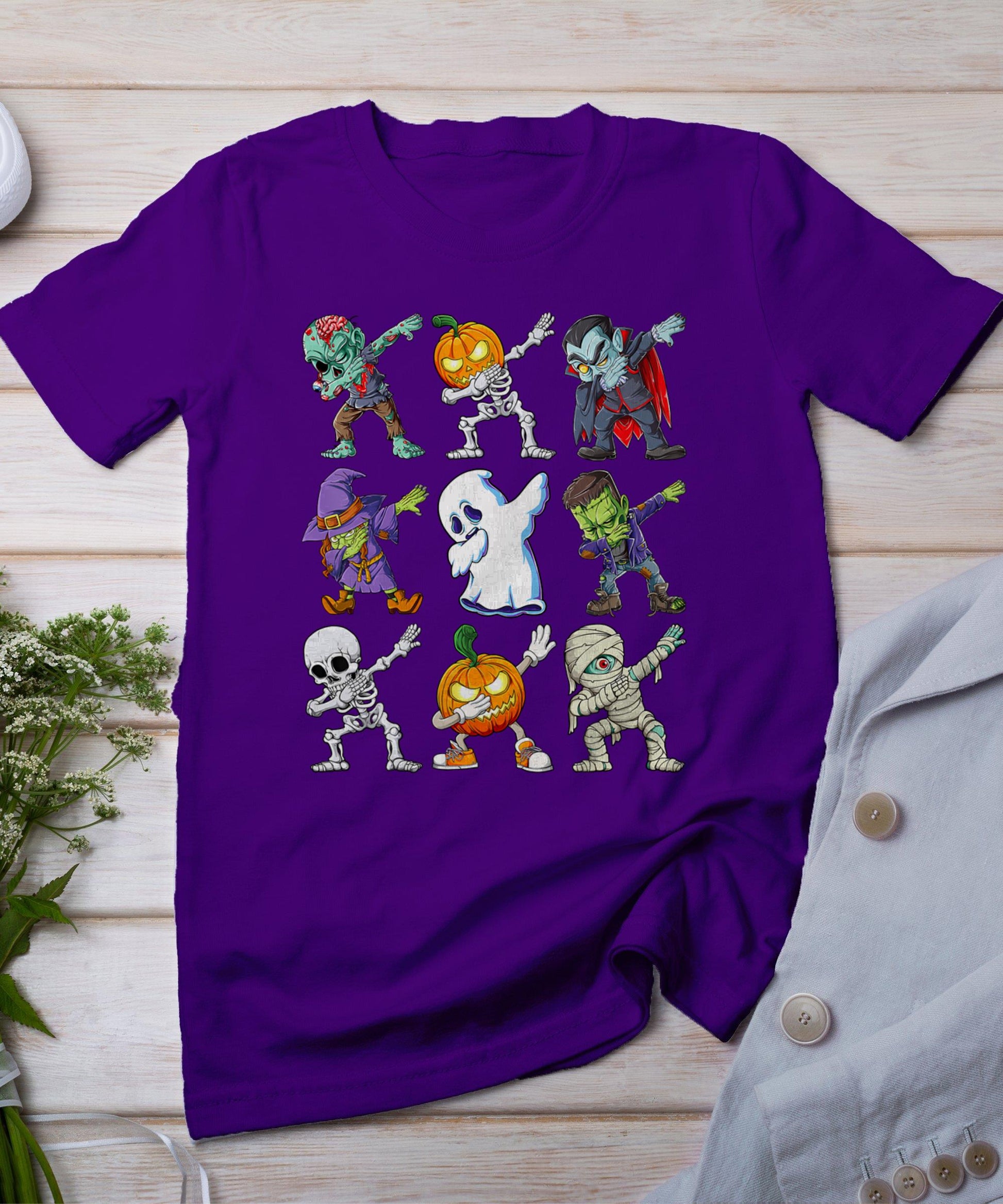 Dabbing Halloween Boys Skeleton Zombie Scary Pumpkin Mummy T-Shirt