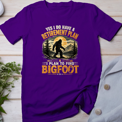Yes I Have A Retirement Plan I'm Going to Find Bigfoot Retro T-Shirt