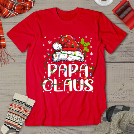 Papa Claus Shirt Christmas Lights Pajama Family Matching T-Shirt