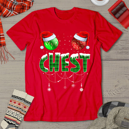 Chestnuts Matching Family Funny Chest Nuts Christmas Couples T-Shirt