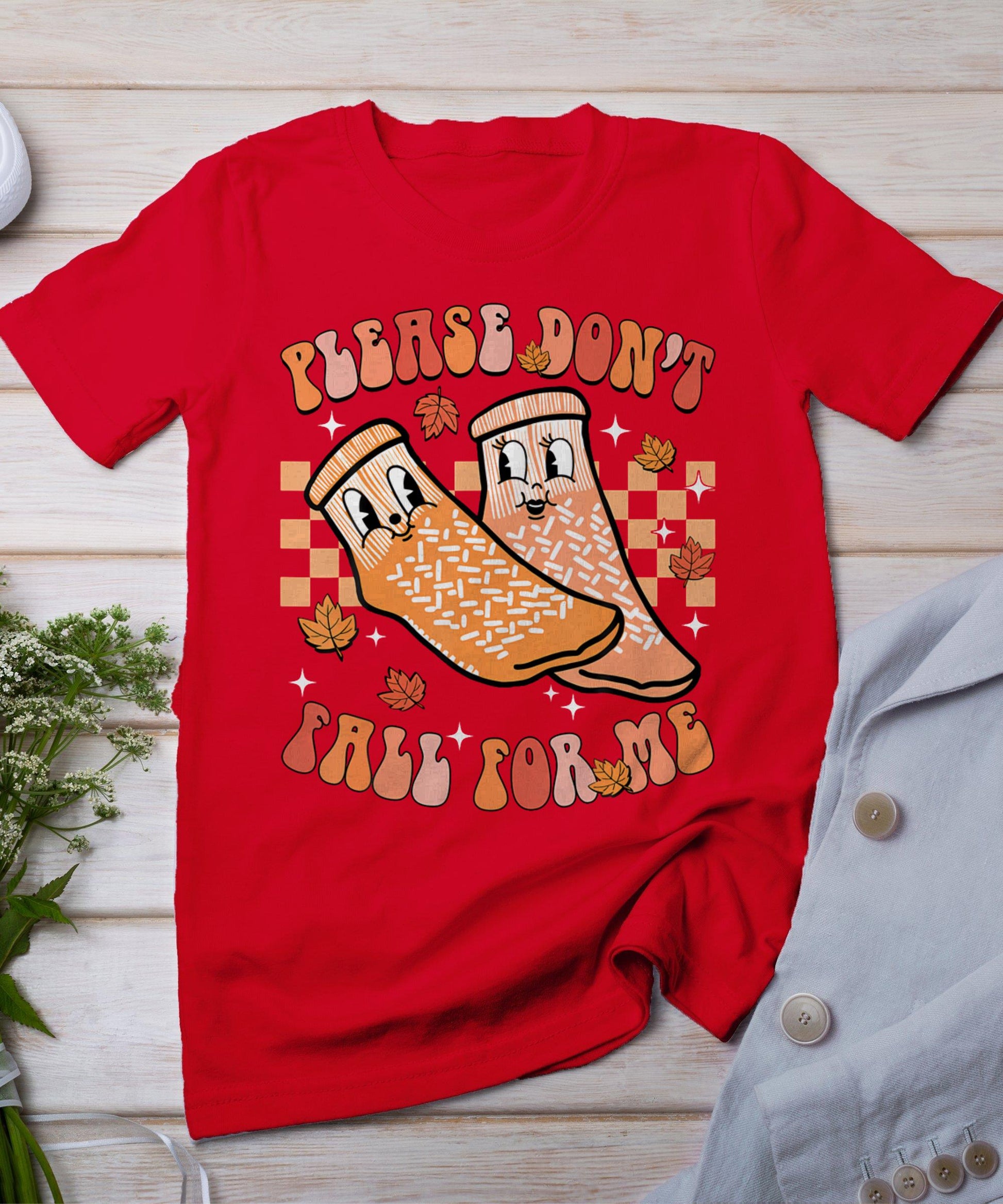 Nurse Retro Autumn Non Slip Socks Please Don't Fall For Me T-Shirt