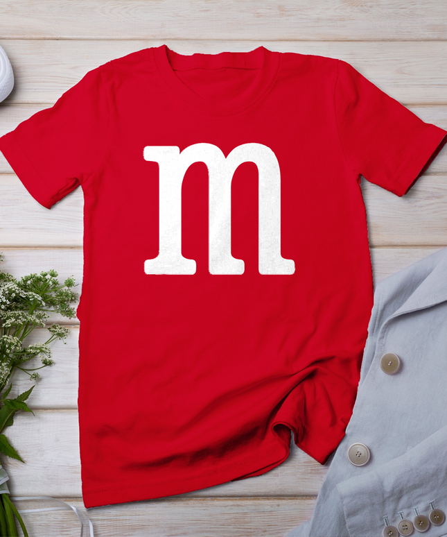 Letter M Funny Group Halloween Team Easy Lazy Costume T-Shirt