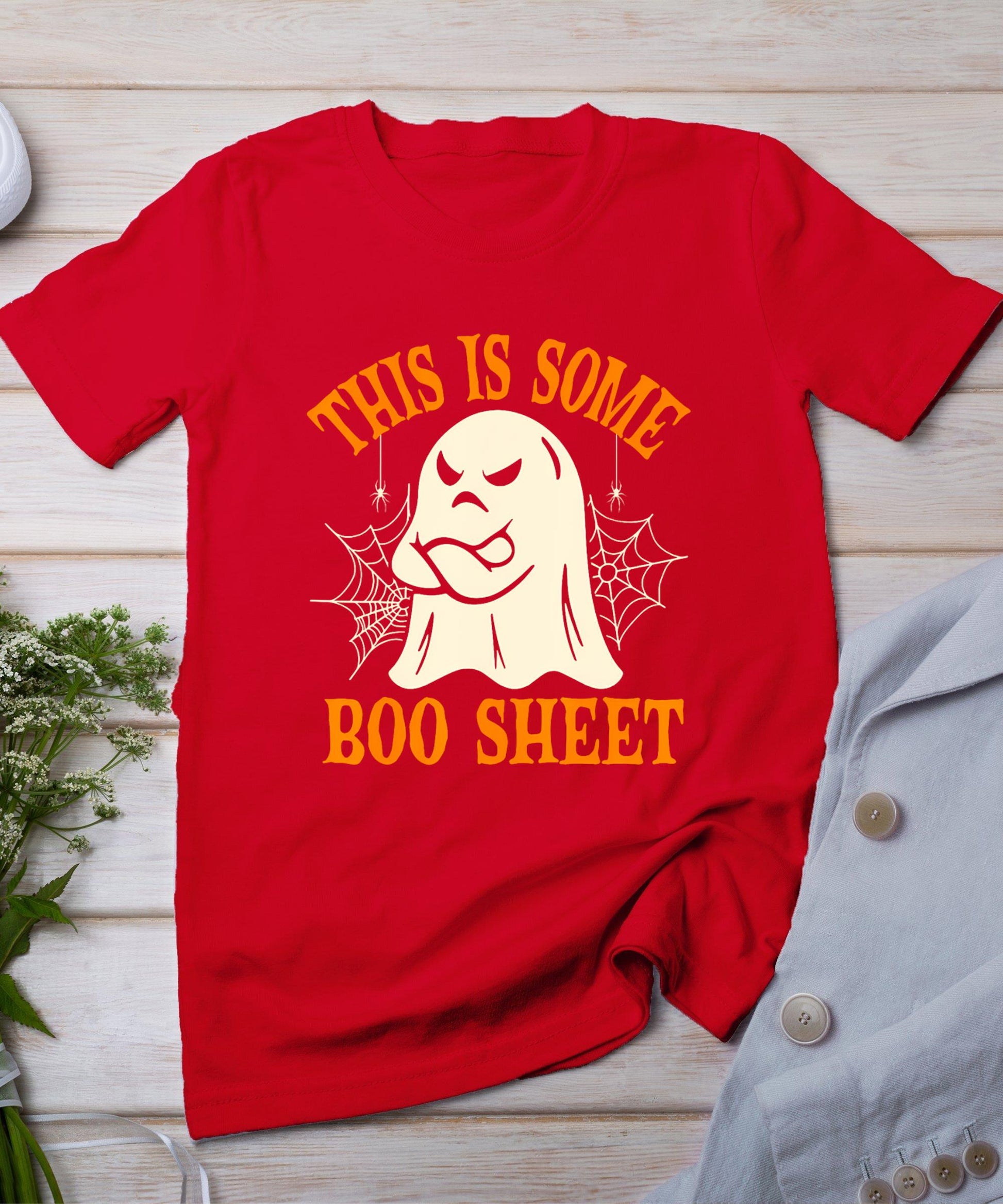 This Is Some Boo Sheet Ghost Retro Funny Halloween Costume T-Shirt