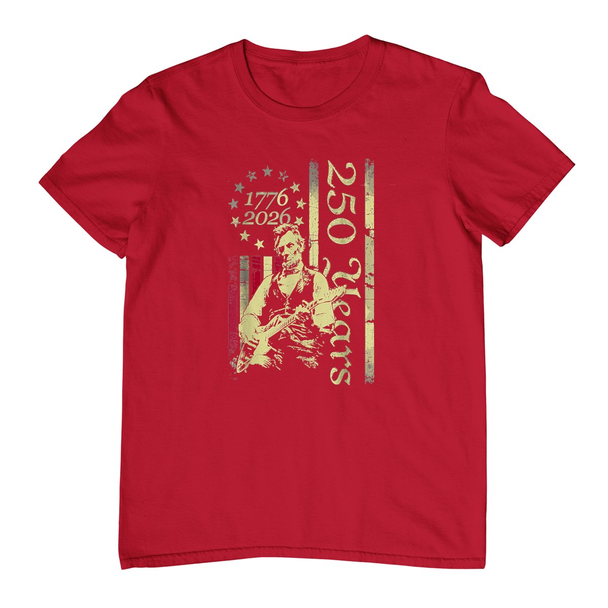Vintage Abraham Lincoln Abe Lincoln Playing Guitar 250 Years T-Shirt