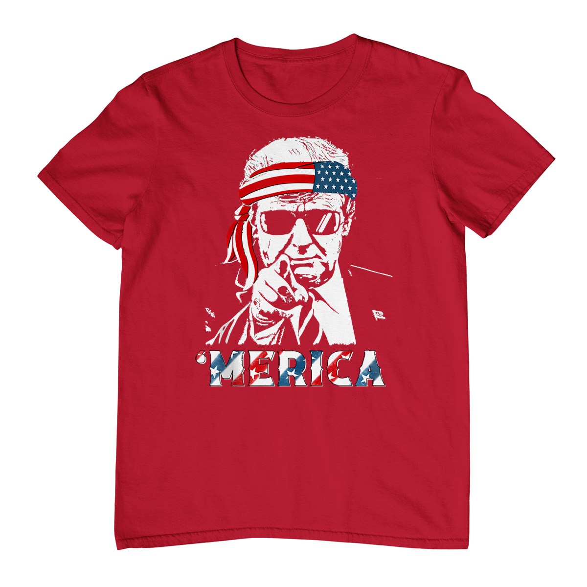 'Merica Trump Happy 4th Of July Trump American Flag T-Shirt