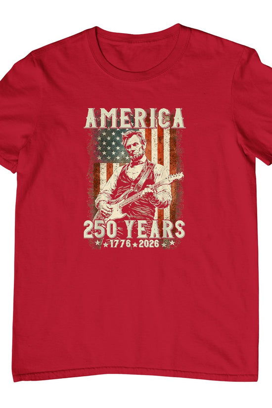 Vintage Abraham Lincoln Abe Lincoln Playing Guitar 250 Years T-Shirt