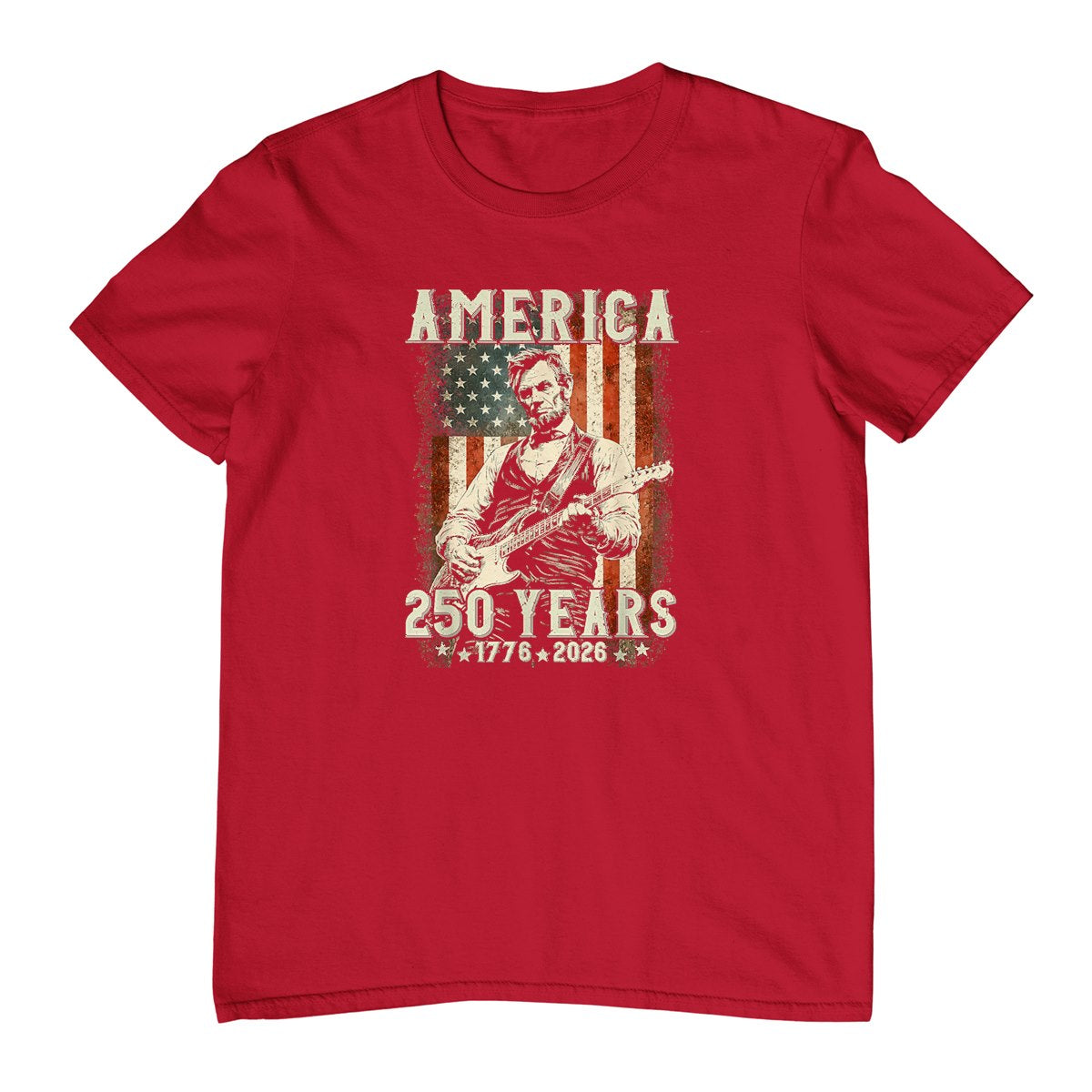 Vintage Abraham Lincoln Abe Lincoln Playing Guitar 250 Years T-Shirt