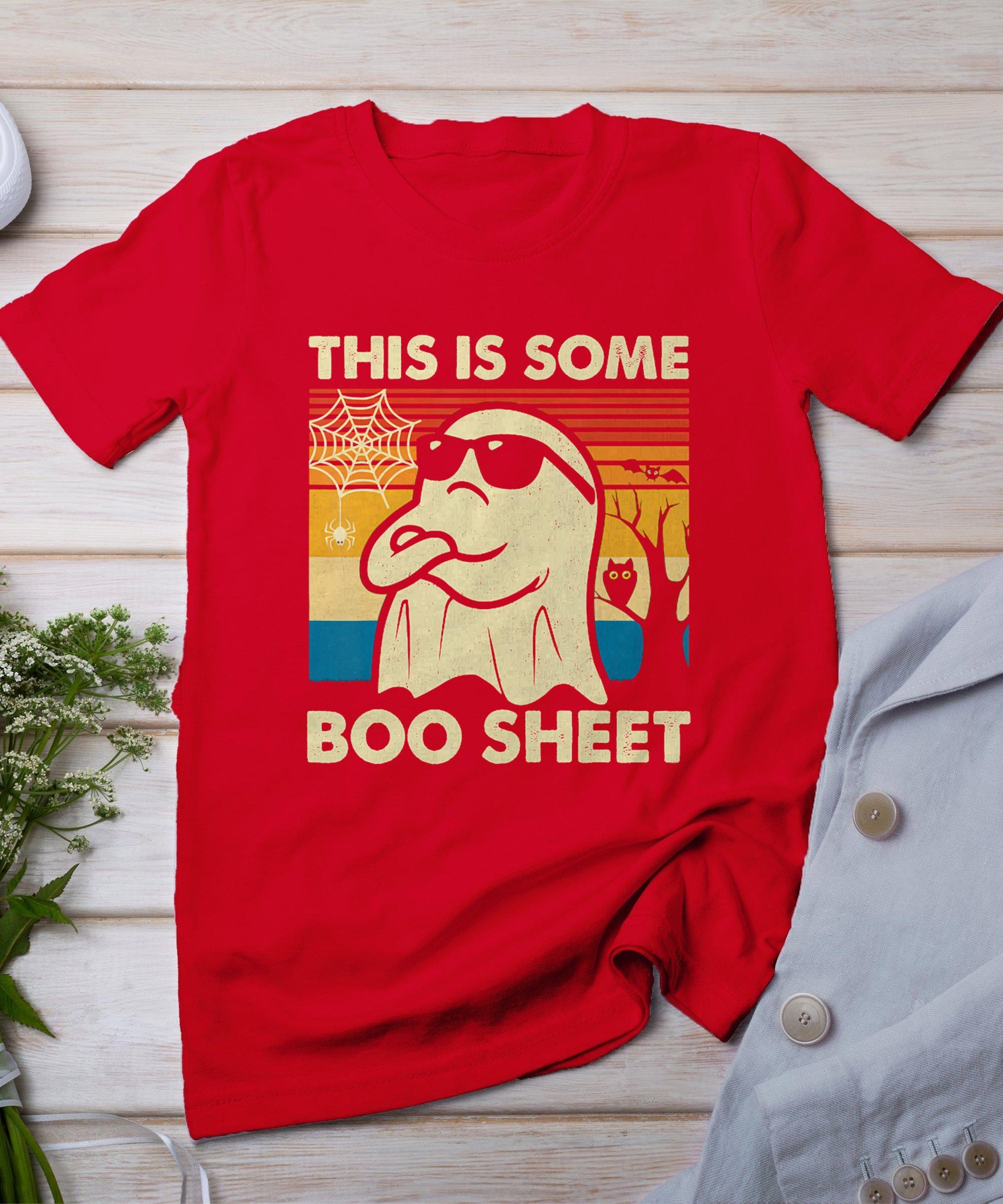 This Is Some Boo Sheet Ghost Retro Funny Halloween Men Women T-Shirt