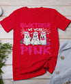 In October We Wear Pink Nurse Ghost Halloween Breast Cancer T-Shirt