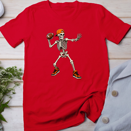 Funny Skeleton Playing Football Halloween Men Boys Kids T-Shirt