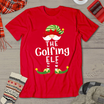 Golfing Elf Group Christmas Funny Pajama Party T-Shirt