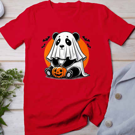 Spooky Panda Wearing A Ghost Halloween Costume Funny Horror T-Shirt
