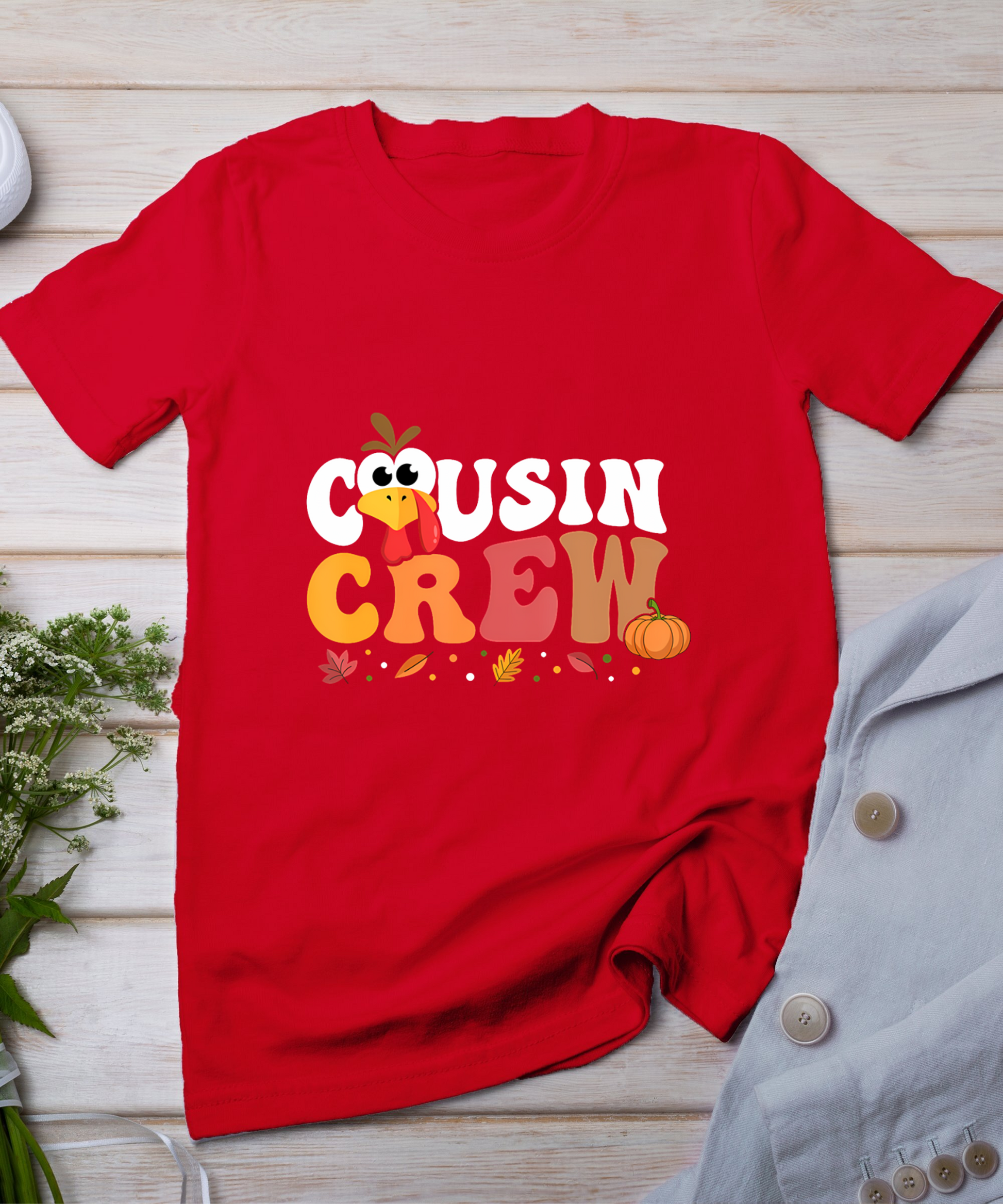 Cousin Crew Thanksgiving Family Matching Turkey Day Fall T-Shirt