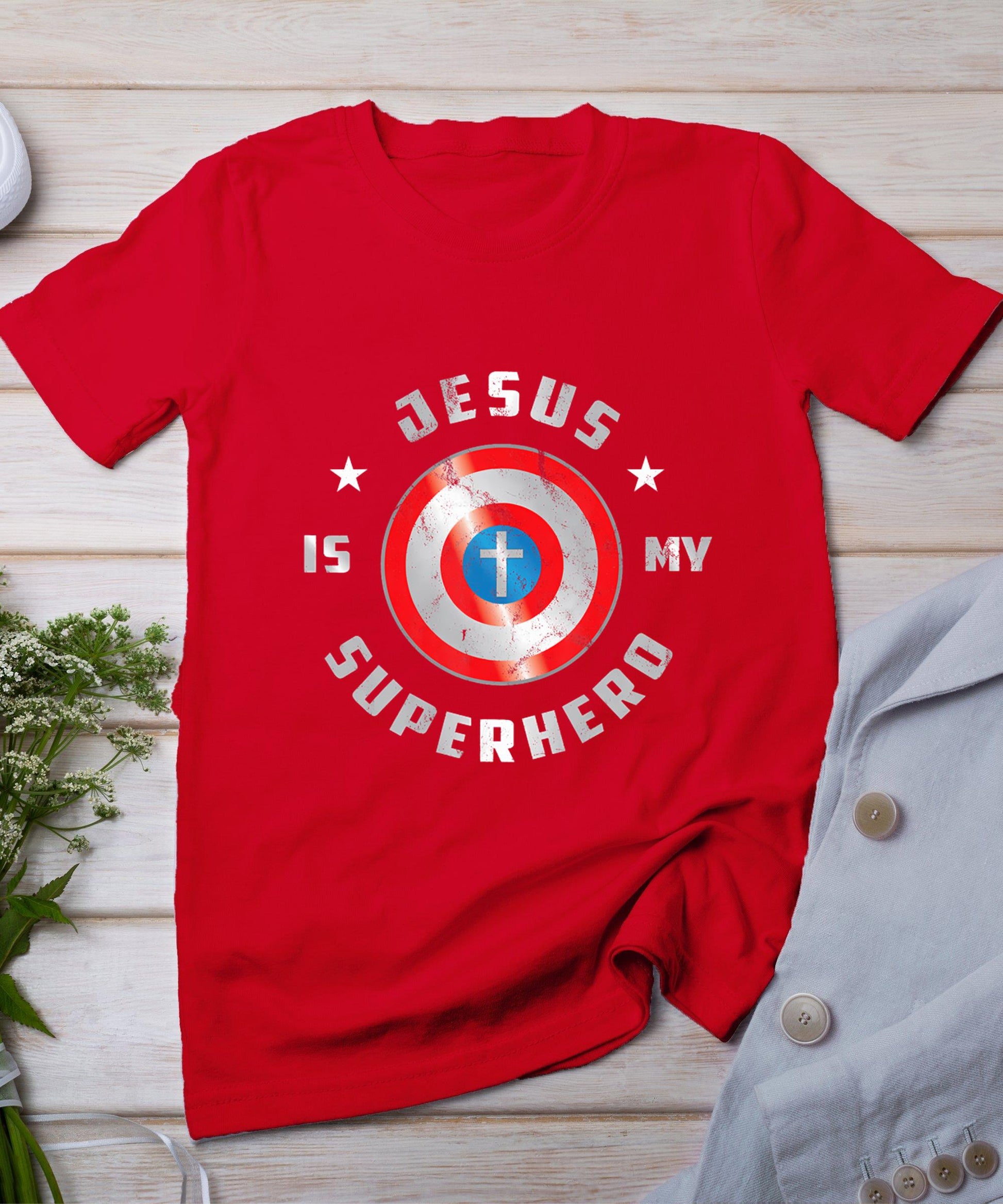 Jesus Is My Superhero Fun Christian Religious T-Shirt