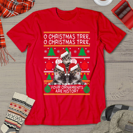 Cats Christmas Shirt Funny Ornaments Pajama Family Gift Tee T-Shirt