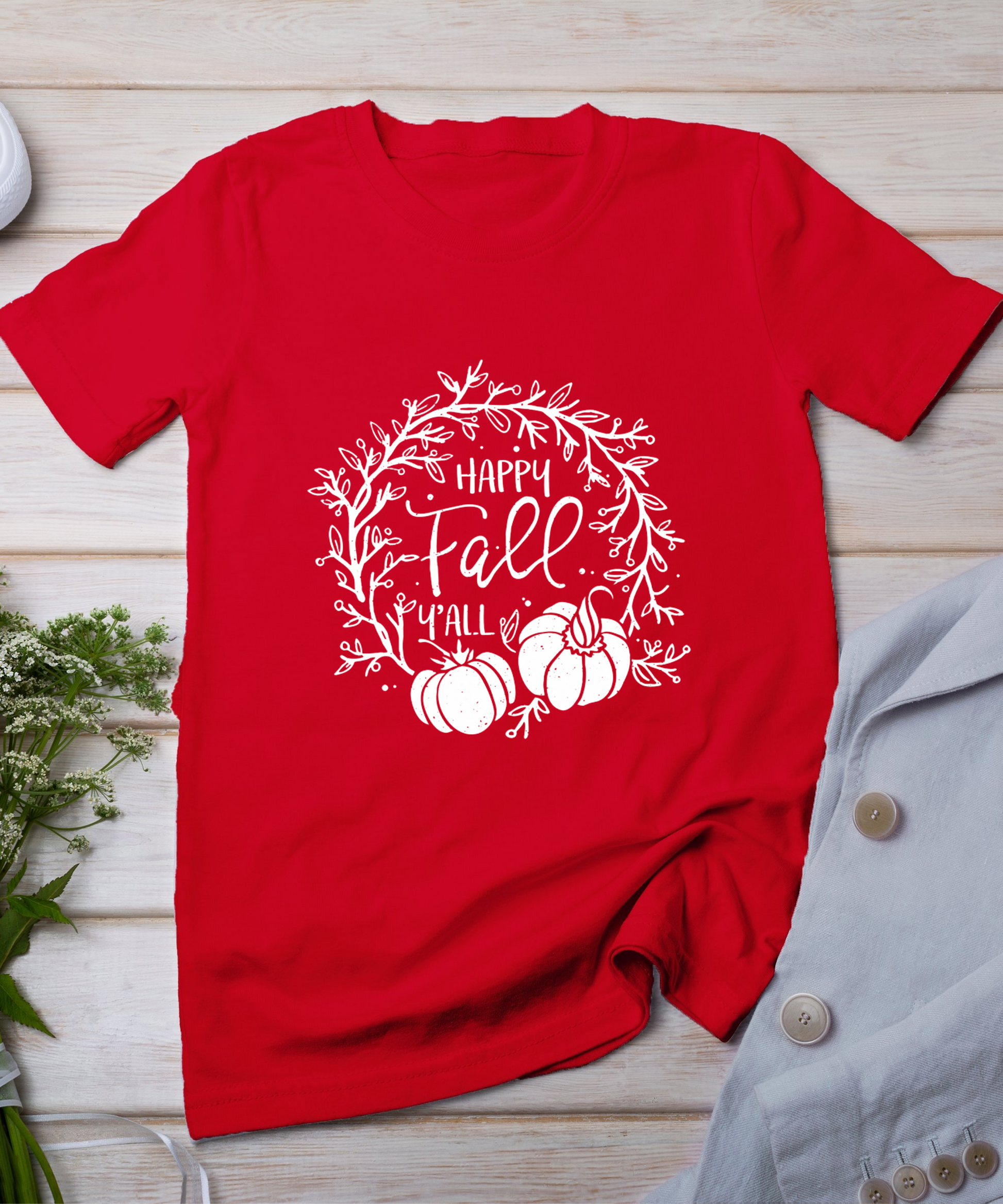 Funny Happy Fall Y'All Thanksgiving Day Gifts T-Shirt