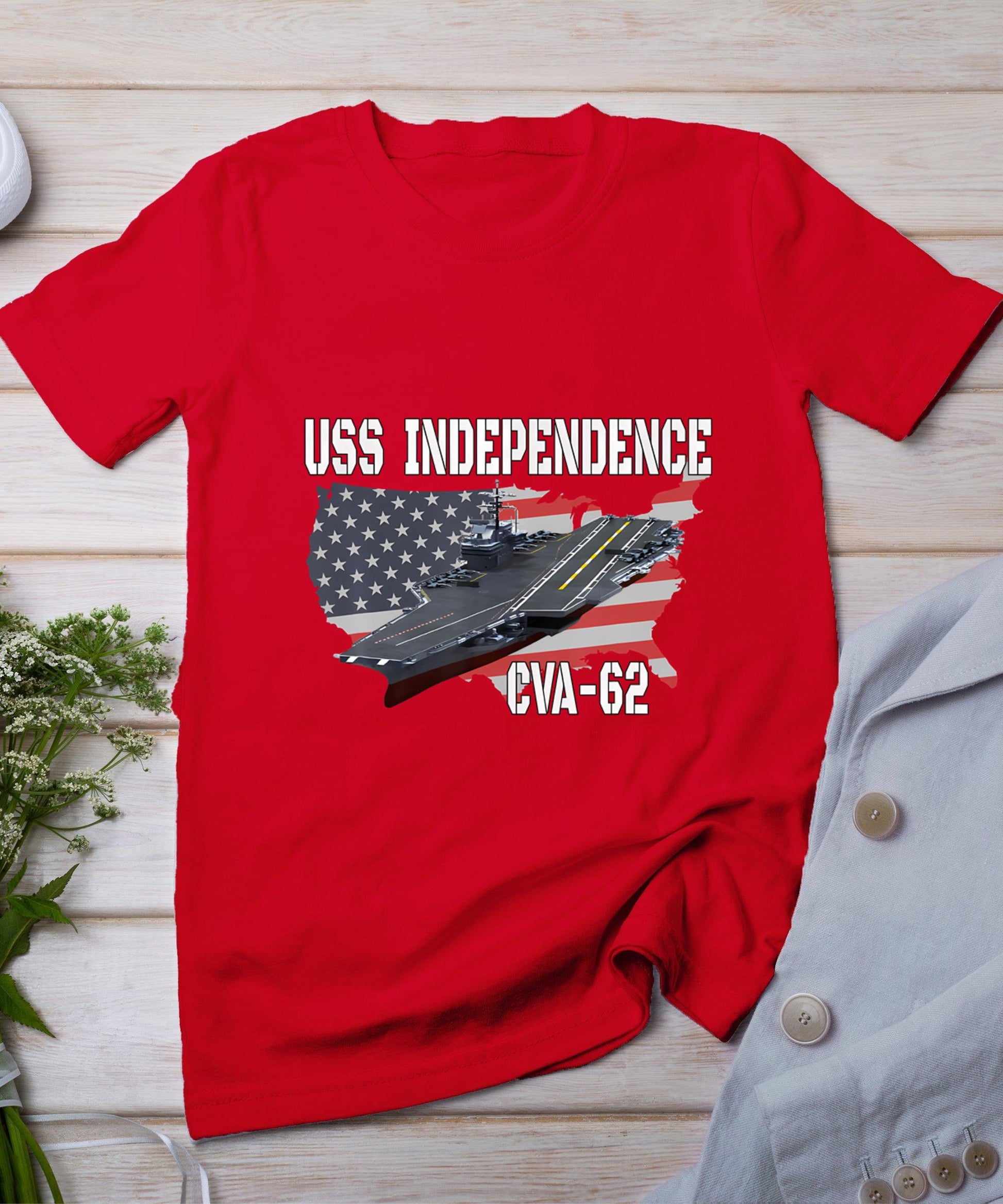 Uss Independence Cva-62 Aircraft Carrier Veterans Day T-Shirt