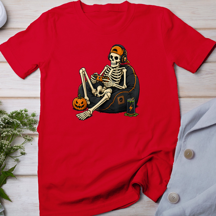 Funny Halloween Skeleton Gamer Video Gaming Mens Boys Kids T-Shirt