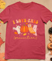 I Love Fall Prevention Socks Thanksgiving Autumn Quote T-Shirt