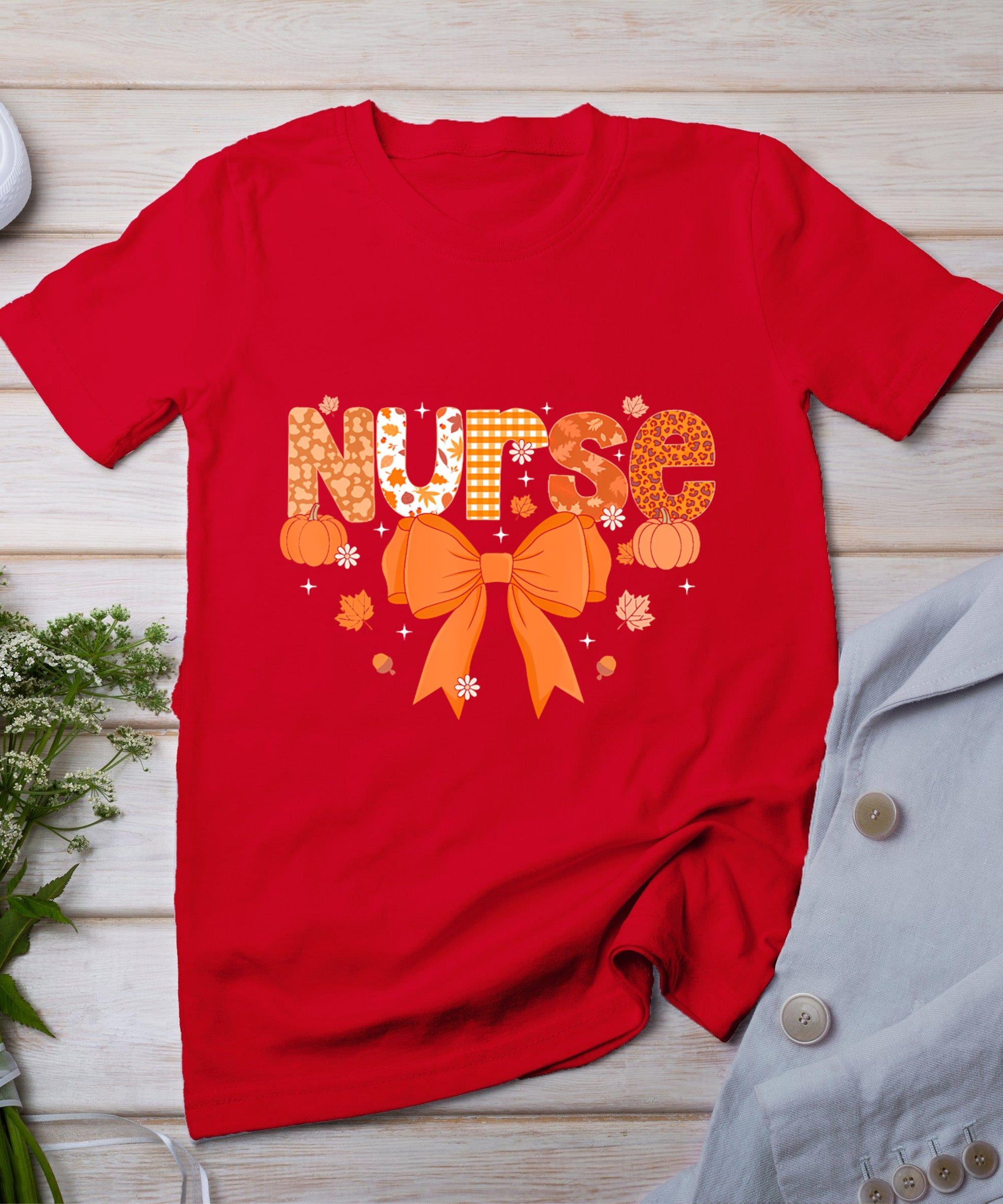 Fall Nurse Shirt Women Pumpkin Season Autumn Thanksgiving T-Shirt