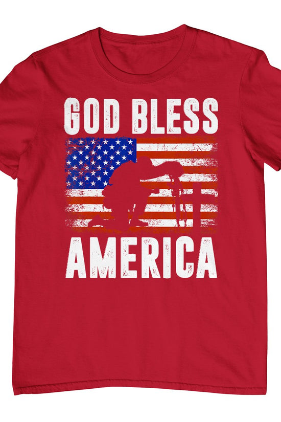 God Bless America 4th Of July Usa Flag Patriotic Christian T-Shirt
