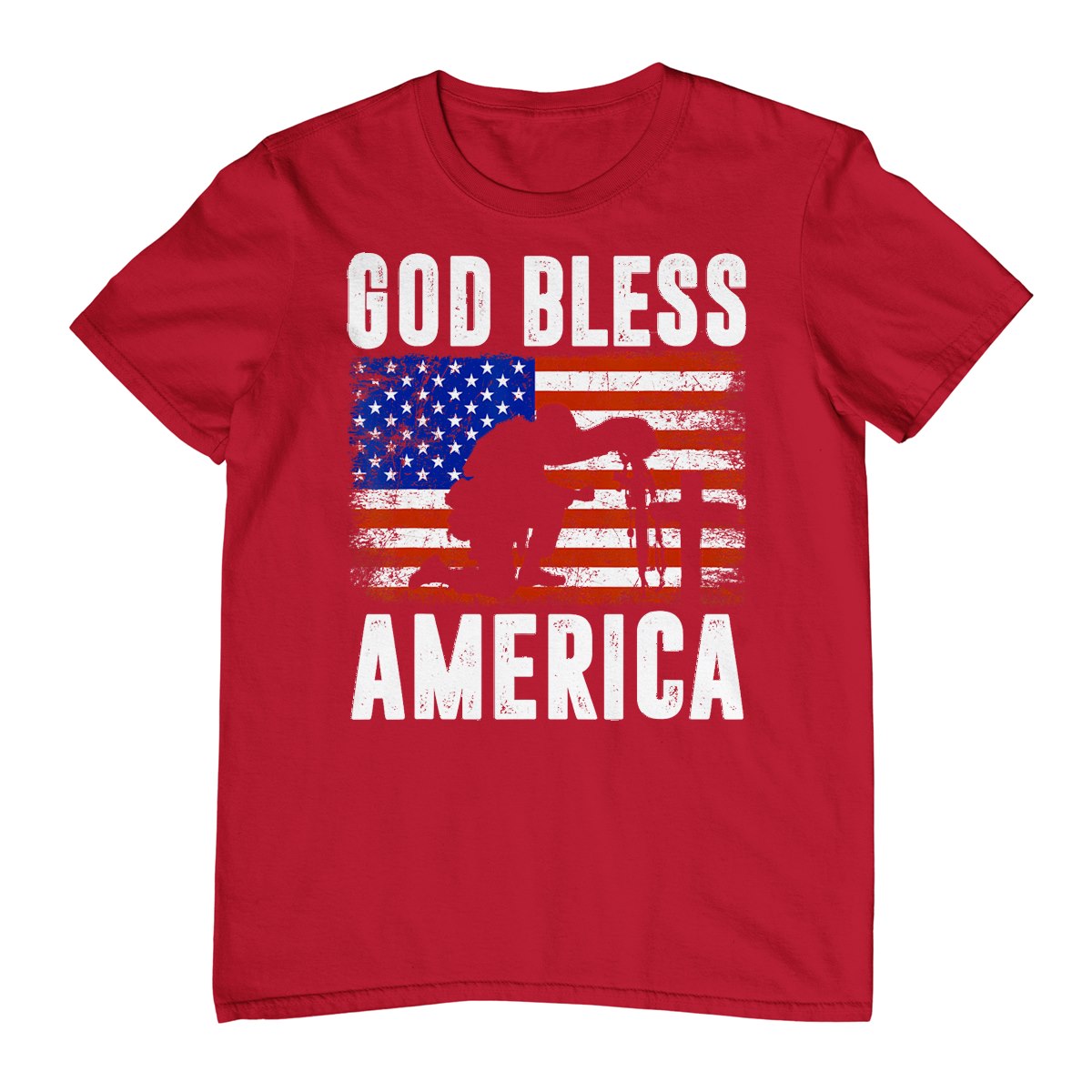 God Bless America 4th Of July Usa Flag Patriotic Christian T-Shirt
