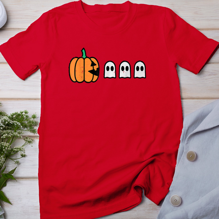 Halloween Gamer Pumpkin Eating Ghost Costume Men Boys Kids T-Shirt