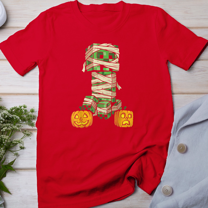 Halloween Gamer Pixel Monster Mummy Gaming Costume Boys Kids T-Shirt