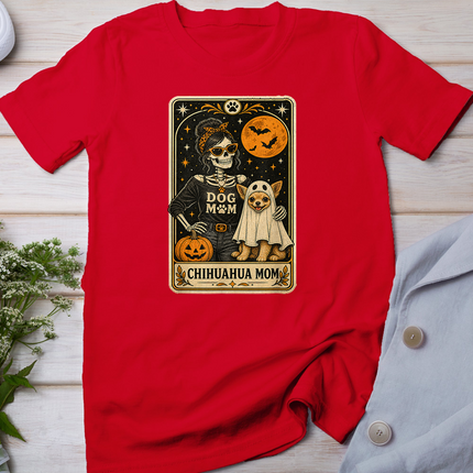Chihuahua Mom Halloween Skeleton Dog Mom Tarot Card Women T-Shirt