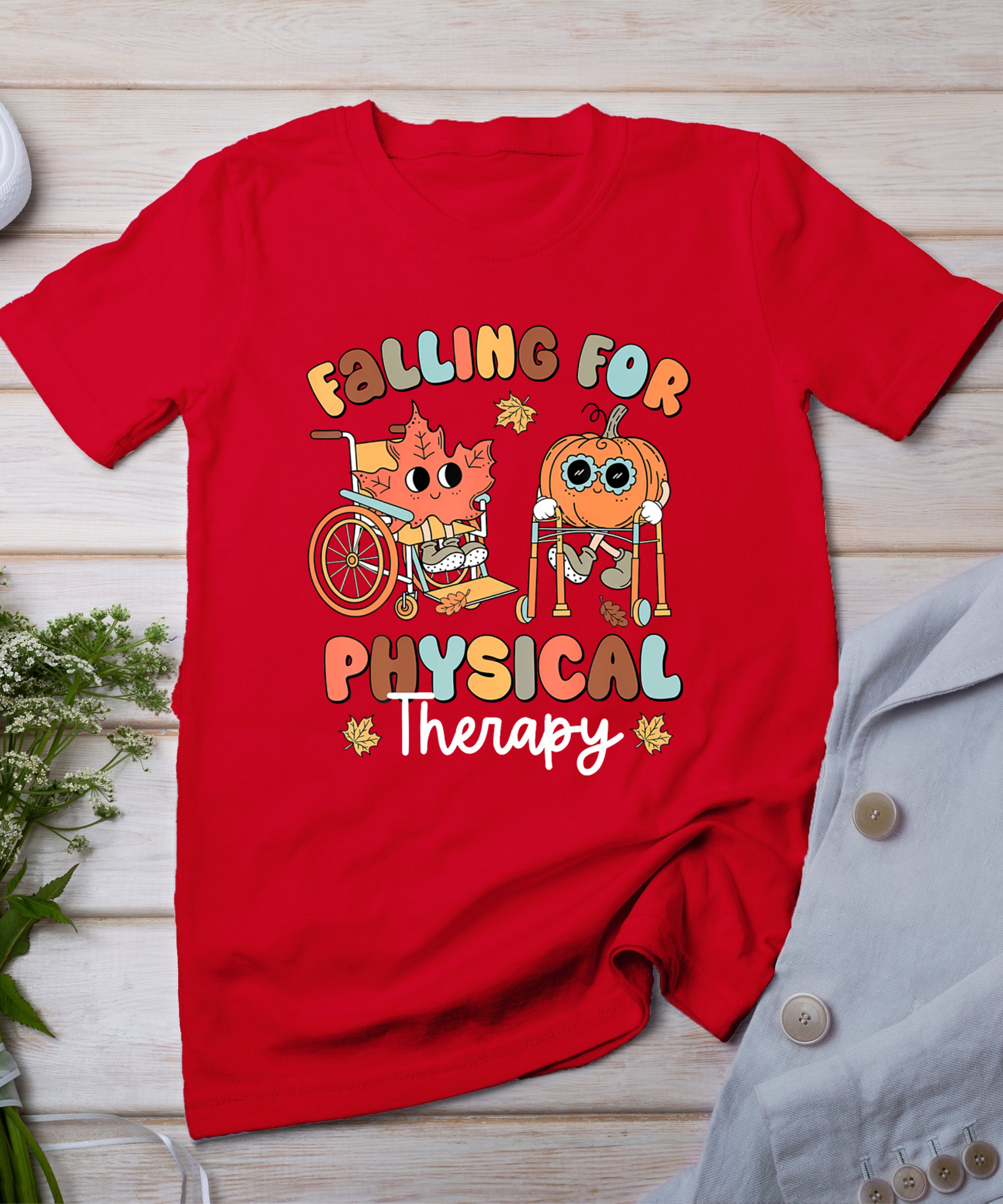 Falling For Physical Therapy Pt Pumpkin Fall Thanksgiving T-Shirt