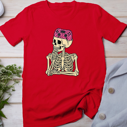 Halloween Skeleton Gamer Brain Men Teens Boys Gaming Boys T-Shirt