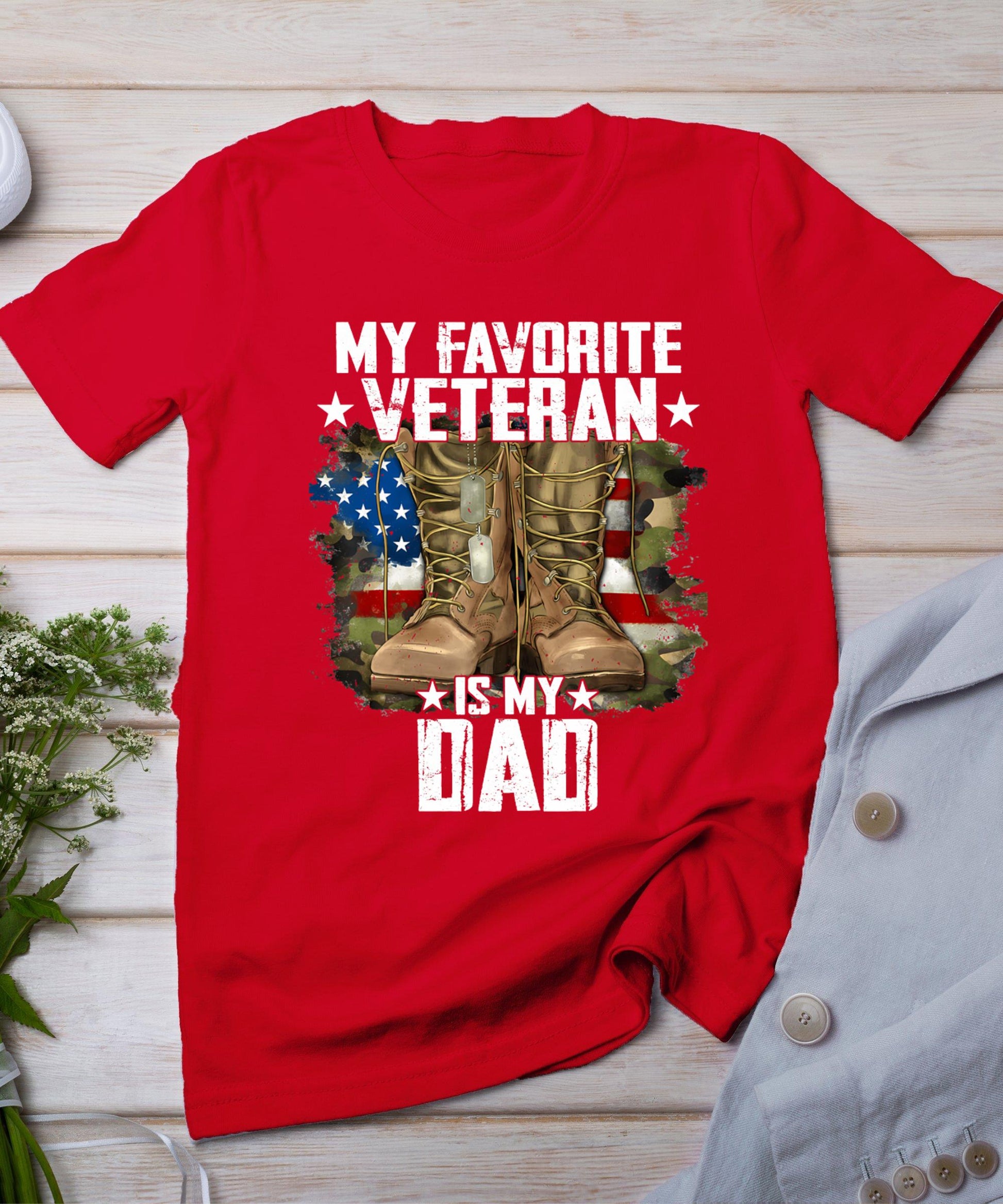 Father Veterans Day My Favorite Veteran Is My Dad For Kids T-Shirt