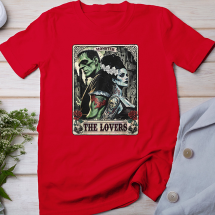 The Monster Frankenstein and Bride The Lovers Tarot Card T-Shirt