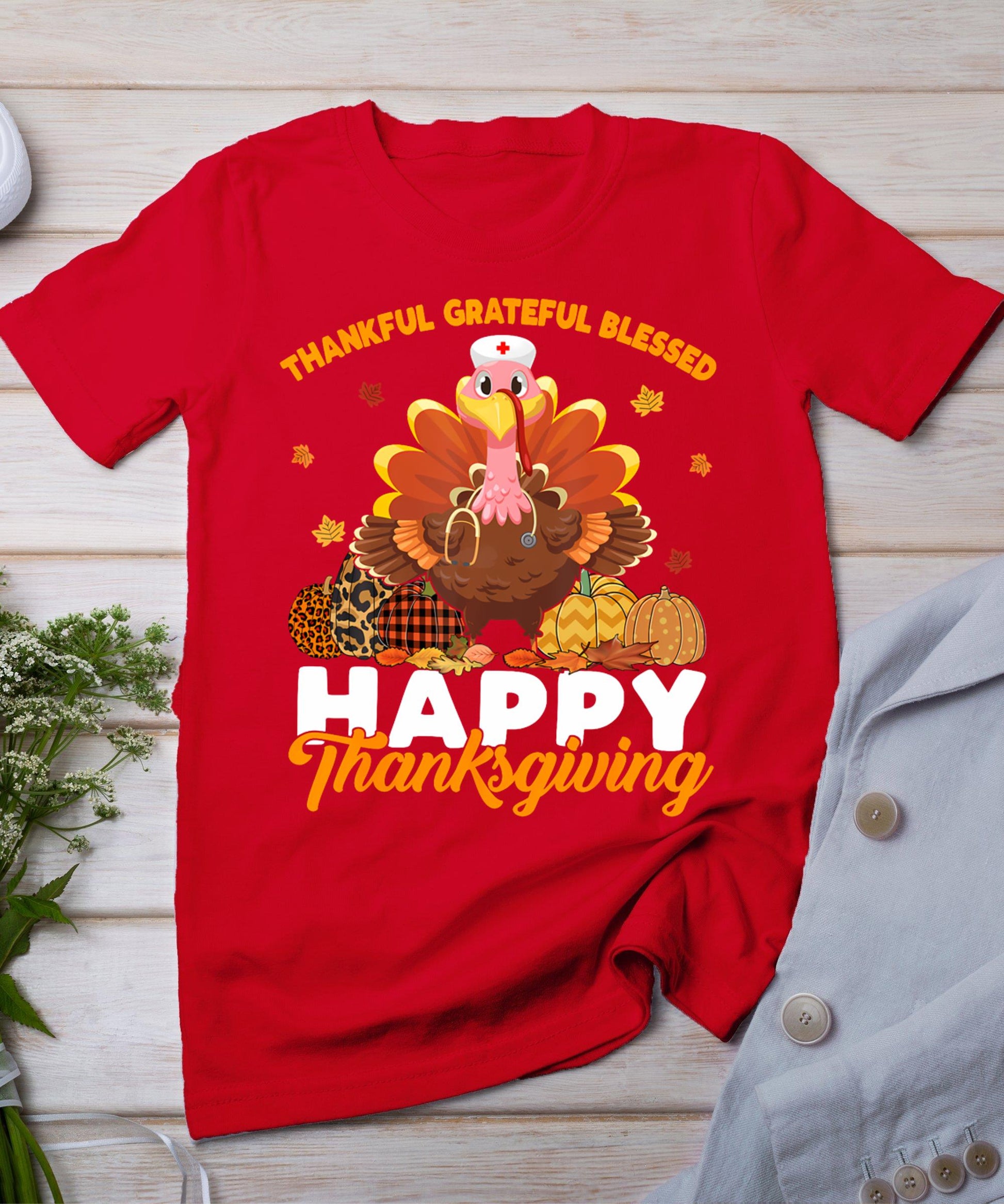 Turkey Nurse Life Thanksgiving Holiday Fall Nursing Scrub Er T-Shirt