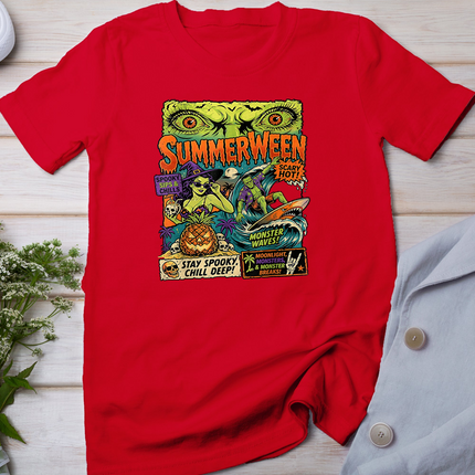 Summerween Scary hots Halloween Monster Beach T-Shirt