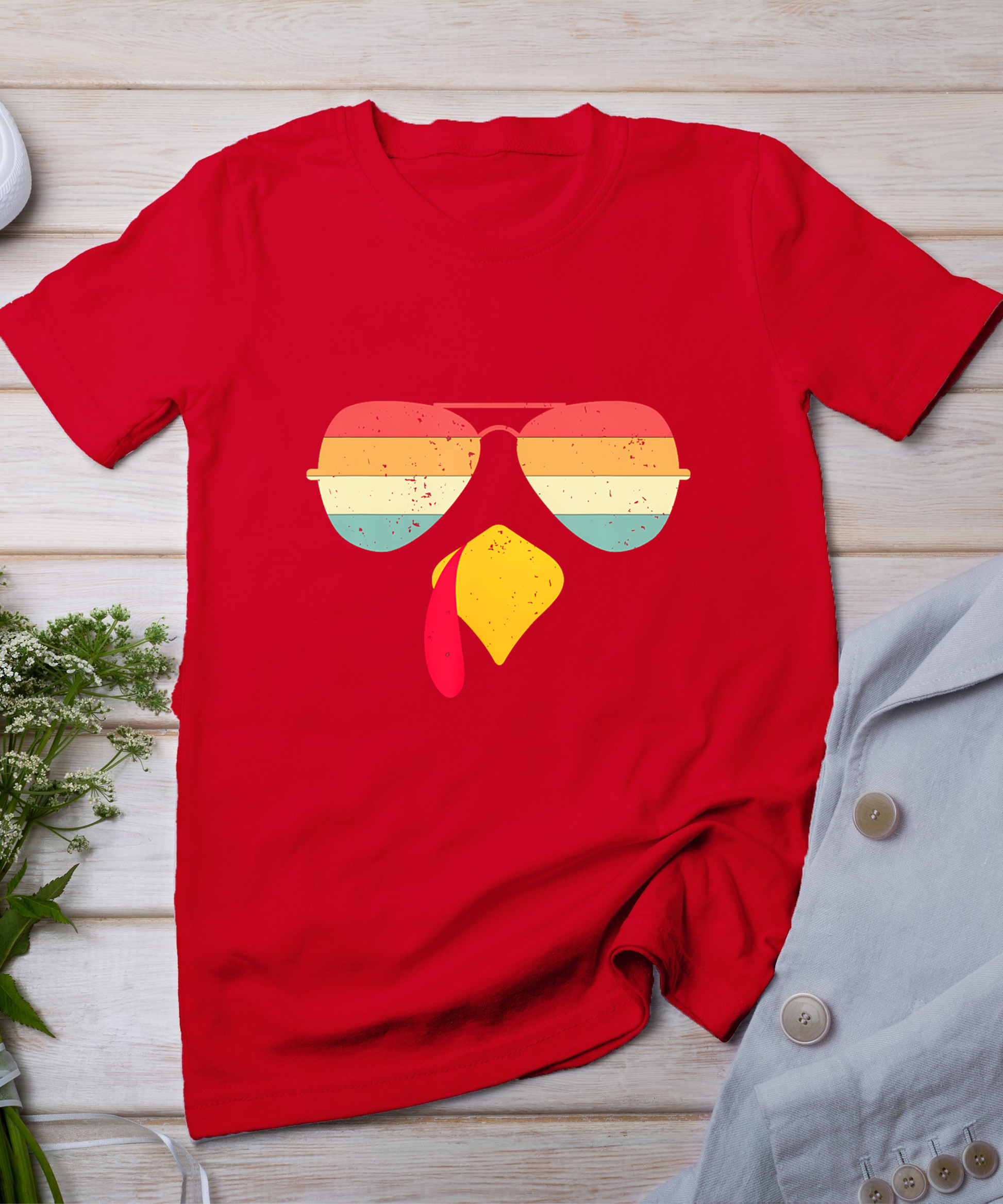 Cool Turkey Face With Sunglasses Funny Thanksgiving For Boys T-Shirt