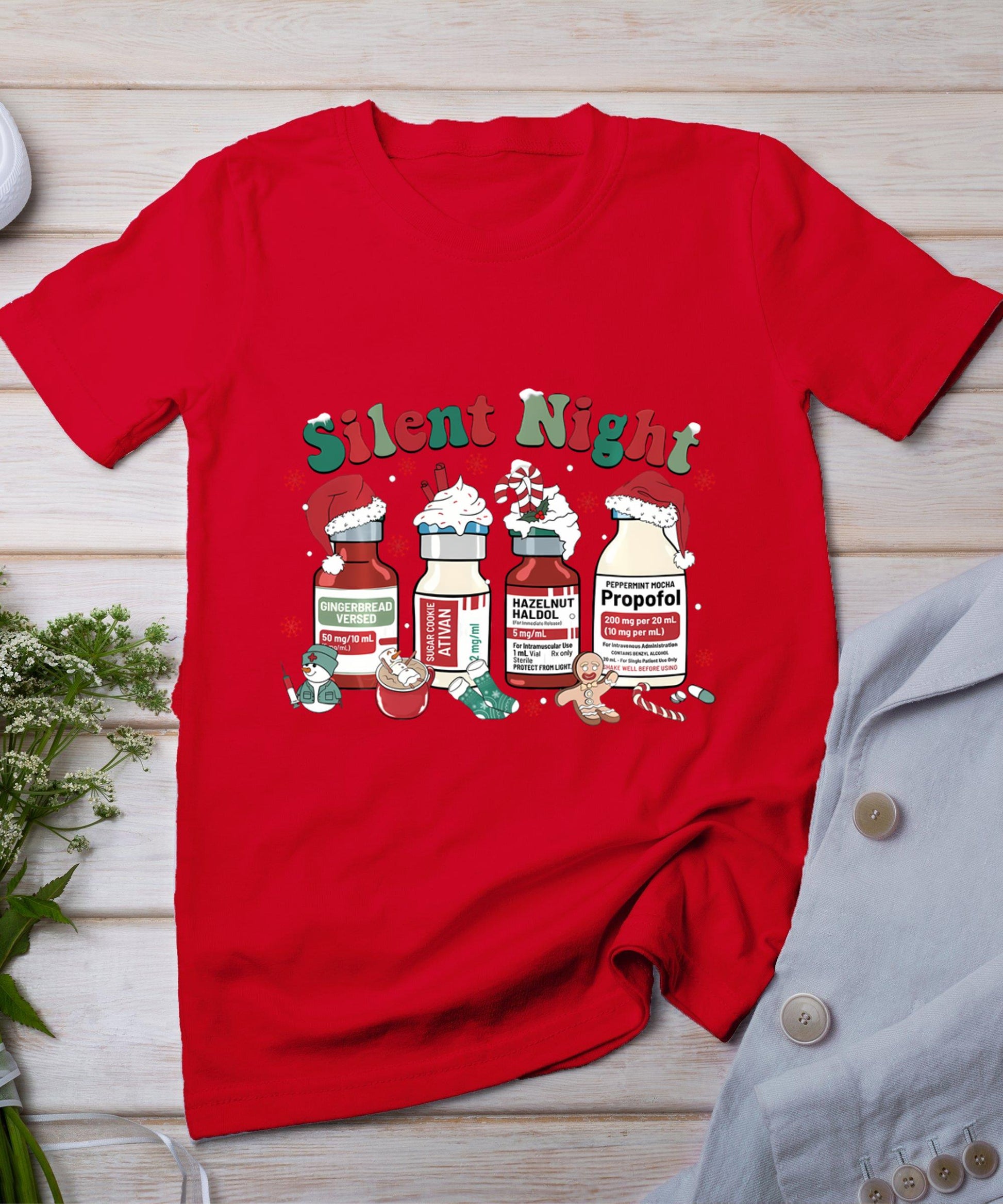 Icu Nurse Christmas Silent Night T-Shirt