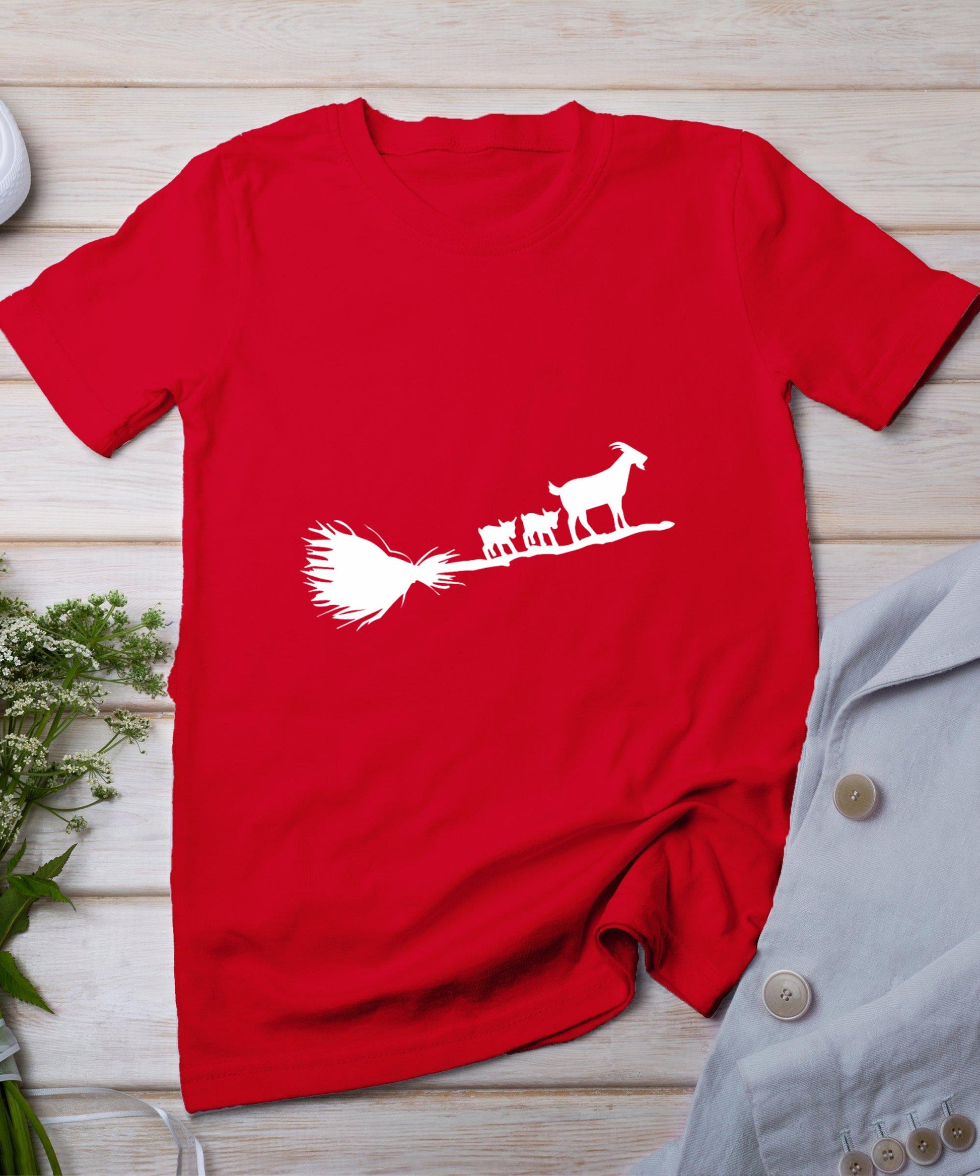 Flying Halloween Goats With Baby Goat T-Shirt