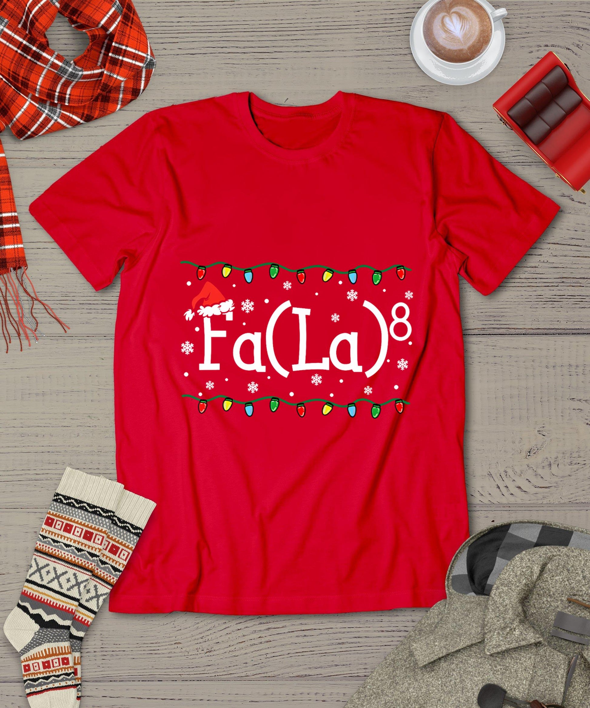 Fa (La)8 Funny Christmas Santa Fa La Math Teacher Student T-Shirt