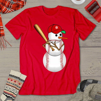 Baseball Snowman Balls Snow Christmas Xmas Gifts Men Women T-Shirt