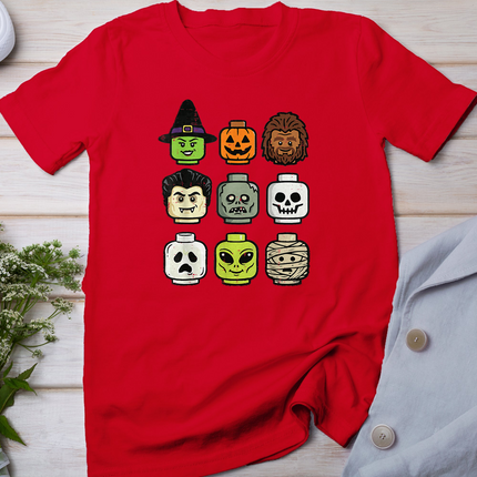 Halloween Building Blocks Head Cute Bricks Costume Boys Kids T-Shirt
