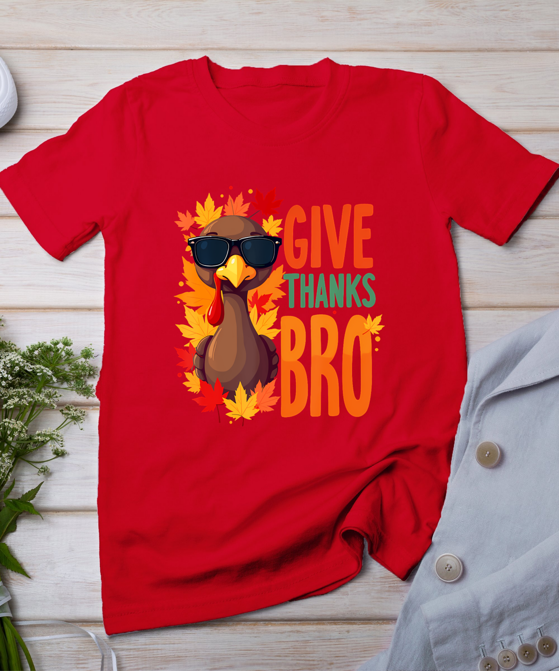 Give Thanks Bro Cute Turkey Toddler Thankful Thanksgiving T-Shirt